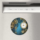 Steampunターコイズの背景(ギア) マグネット (インサイチュ (食洗機))