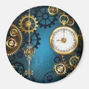 Steampunターコイズの背景(ギア) マグネット