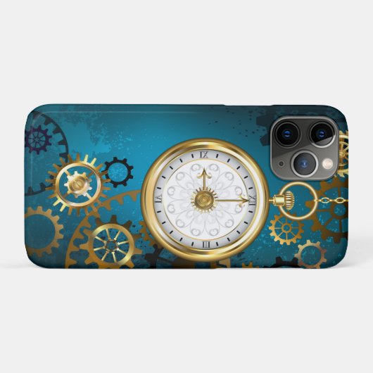 Steampunターコイズの背景(ギア) Case-Mate iPhoneケース (裏面(横))