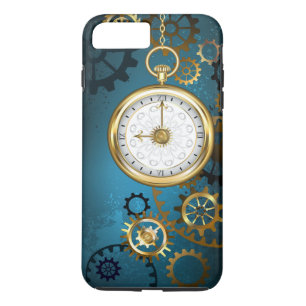 Steampunターコイズの背景(ギア) iPhone 8 Plus/7 Plusケース