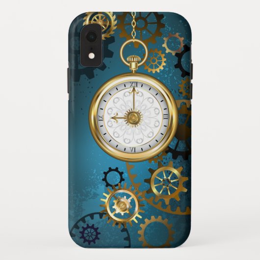 Steampunターコイズの背景(ギア) Case-Mate iPhoneケース (裏面)