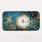 Steampunターコイズの背景(ギア) Case-Mate iPhoneケース (裏面(横))