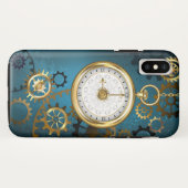 Steampunターコイズの背景(ギア) Case-Mate iPhoneケース (裏面(横))