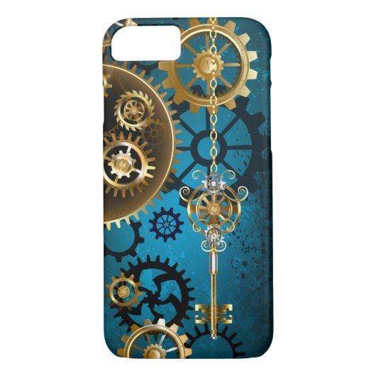 Steampunターコイズの背景(ギア) Case-Mate iPhoneケース (裏面)