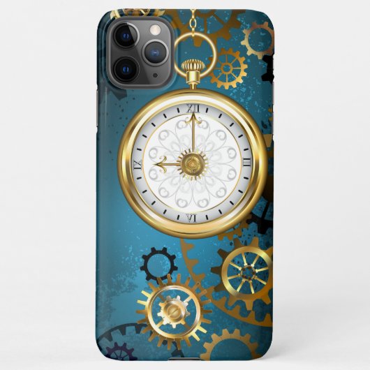 Steampunターコイズの背景(ギア) iPhoneケース (裏面)