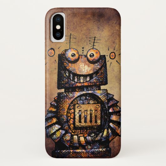 Steampunkのおもしろいな錆ついたロボット Case-Mate iPhoneケース (裏面)