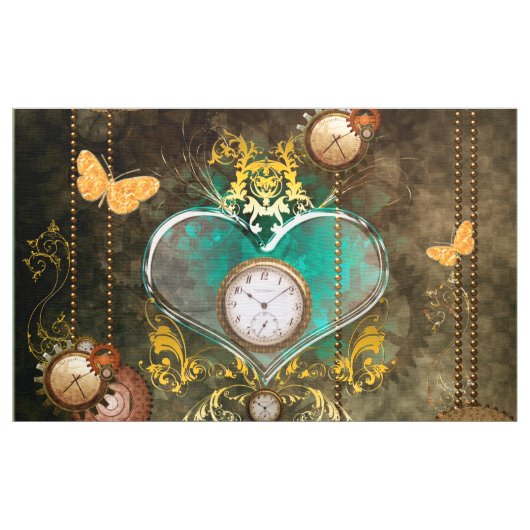 Steampunkのすばらしいハート ファブリック (ヤード)