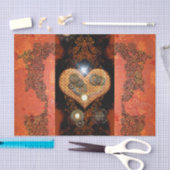 Steampunkのすばらしいハート 薄葉紙 (クラフト)
