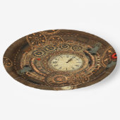 Steampunkのすばらしい時計仕掛け ペーパープレート (アングル)