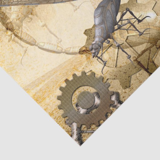 Steampunkのすばらしい蒸気のトンボ 薄葉紙 (詳細)