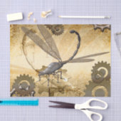 Steampunkのすばらしい蒸気のトンボ 薄葉紙 (クラフト)