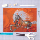 Steampunkのすばらしい野生のsteampunkの馬 薄葉紙 (クラフト)