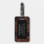 Steampunkのカスタムなギアおよび金ゴールドの贅沢のモノグラム ラゲッジタグ (裏面縦)