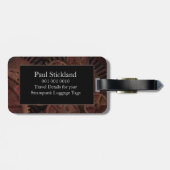 Steampunkのカスタムなギアおよび金ゴールドの贅沢のモノグラム ラゲッジタグ (裏面横)