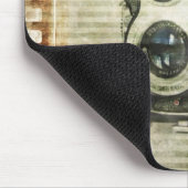 steampunkのカメラマンの写真撮影のヴィンテージのカメラ マウスパッド (コーナー)