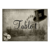 Steampunkのカーニバルのシルクハットの結婚式のテーブル数 (正面横)