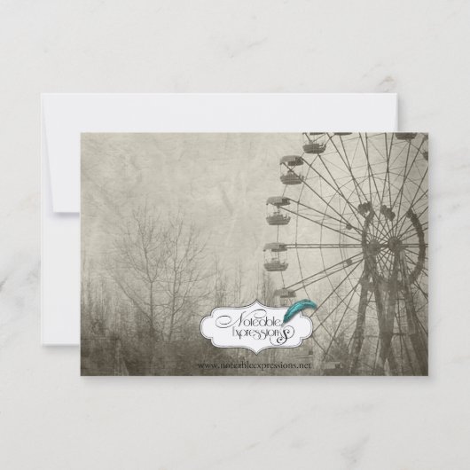 Steampunkのカーニバルのシルクハットの結婚式の応答カード 出欠カード (裏面)