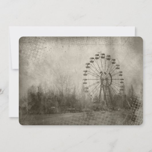 Steampunkのカーニバルのシルクハットの結婚式招待状 招待状 (裏面)