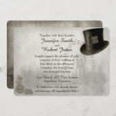Steampunkのカーニバルのシルクハットの結婚式招待状 招待状 (正面/裏面)