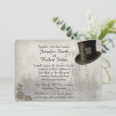 Steampunkのカーニバルのシルクハットの結婚式招待状 招待状 (スタンド正面)
