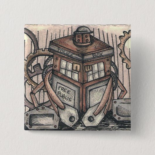 Steampunkのキャラクターボタン 缶バッジ (正面)