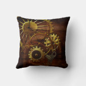 Steampunkのギアおよび管 クッション (裏面)