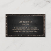 Steampunkのギアのモノグラムの暗い金属のヴィンテージ 名刺 (裏面)