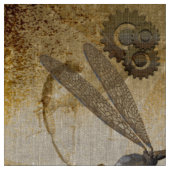 Steampunkのギアを持つ素晴らしいトンボ ファブリック (クローズアップ)