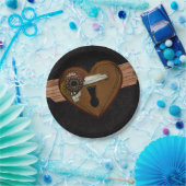 Steampunkのグランジなハート ペーパープレート (パーティー)