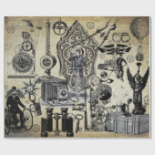 Steampunkのコラージュのギフト用包装紙 ラッピングペーパー (フラット)