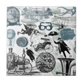 SteampunkのコラージュColorized タイル (正面)