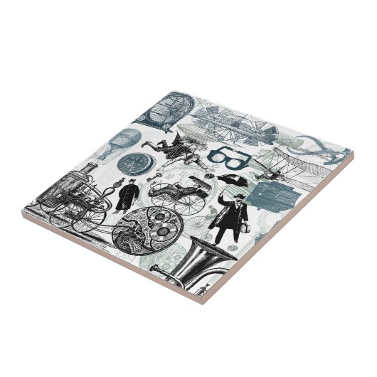 SteampunkのコラージュColorized タイル (側面)