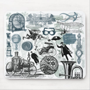 SteampunkのコラージュColorized マウスパッド