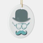 Steampunkのゴーグル、帽子および髭 セラミックオーナメント (右)
