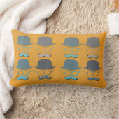 Steampunkのゴーグル、帽子および髭 ランバークッション (ブランケット)