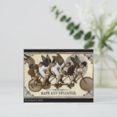 Steampunkのサイクリストの郵便はがき ポストカード (スタンド正面)