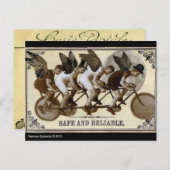 Steampunkのサイクリストの郵便はがき ポストカード (正面/裏面)