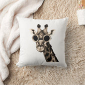 Steampunkのサングラスのゴーグルを持つキリン クッション (ブランケット)