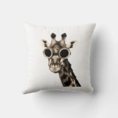 Steampunkのサングラスのゴーグルを持つキリン クッション (裏面)