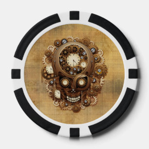Steampunkのスカルのヴィンテージのスタイルのpoker_chips ポーカーチップ