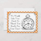 Steampunkのチェッカーボードの結婚式のサンキューカード サンキューカード (正面)