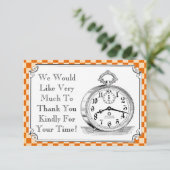 Steampunkのチェッカーボードの結婚式のサンキューカード サンキューカード (スタンド正面)