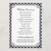 Steampunkのチェッカーボードの結婚式プログラム プログラム (裏面)