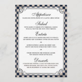 Steampunkのチェッカーボードの結婚式メニューカード メニュー (裏面)