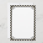 Steampunkのチェッカーボードの結婚式招待状 招待状 (裏面)