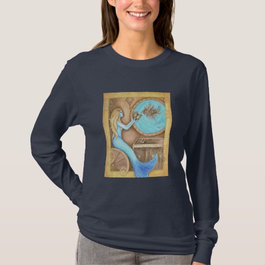 Steampunkのハートの女性LongSleeveティー Tシャツ (正面)