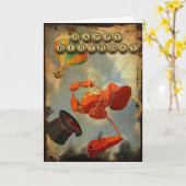 Steampunkのバースデー・カード カード (黄色い花)