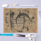 Steampunkのビクトリアンな航空機 薄葉紙 (クラフト)