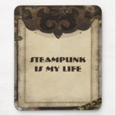 Steampunkのビクトリアンな革はマウスパッドを好みます マウスパッド (正面)