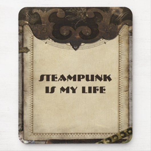 Steampunkのビクトリアンな革はマウスパッドを好みます マウスパッド (正面)